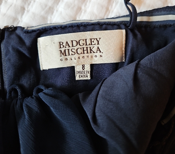 Badgley Mischka Black Asymmetrical Halter Sundress - Picture 3 of 4